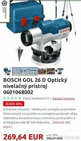 BOSCH GOL 26 D Professional Optický nivelacný prístroj - 1