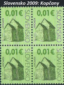 Poštové známky, filatelia: Slovensko, štvorbloky