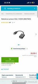 Redukcia Lenovo VGA / HDMI (0B47069)