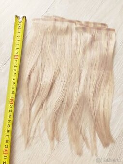 Clip in seamless vlasy na sponkach - 30 cm, blond melir