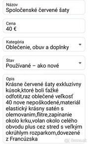 Spoločenské šaty červené