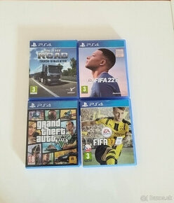 PS4 hry GTA 5, Fifa 17, Fifa 22, On the road