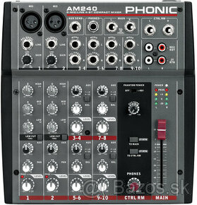 Phonic AM240 mix pult + krabica +adapter