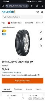 195/45 r16 nove letne pneu