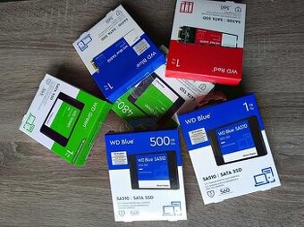 WD Red/Green/Blue, 500GB, 1TB SSD 2,5"/M2 Zaruka 06/2029 No