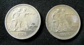 Mince Rusko - rubel, kopejky strieborné.