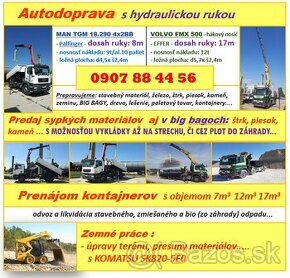 Autodoprava s hyd. rukou, predaj kameňa, prenáj. kontajnerov