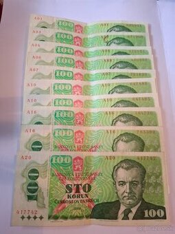 Ponukam na predaj bankovky 100 Korun 1989 - 1