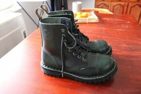 Topánky Steel 8-dierkové zelené stierané veľkosť 42