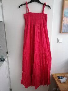 Červené dlhé šaty Camaieu veľ. 40 - 1
