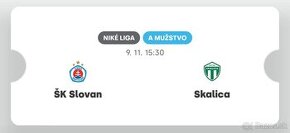 ŠK SLOVAN Bratislava - MFK Skalica (09.11. od 15:30)