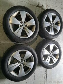 Predam Original elektrony Skoda 5x112 R17 a zimne pneu