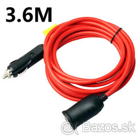 12V 24V 10A Predlžovací kábel do autozapaľovača 3,6M