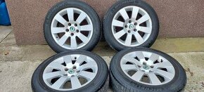 Alu Škoda 5x112 a letné Michelin 205/55 R16 - 1