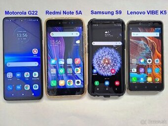 Motorola G22 - Redmi Note 5A - Samsung S9 - Lenovo VIBE K5 - 1