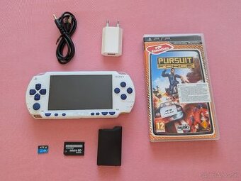 PSP 1000 (FAT) biela s modrymi tlacidlami