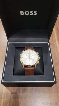 Hugo Boss Mens Gold Case White Chronograph Watch 1513926