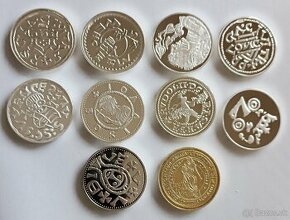 Kópie postriebrenych historických mincí