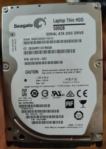 Tenký 500GB notebook Seagate 7200 RPM