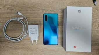 Huawei P30 6gb/128gb, nabíjačka, ochranné sklo, krabička