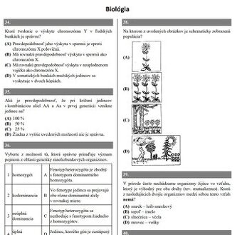 Scio testy biológia, chémia, všp 2024 máj + správne odpovede