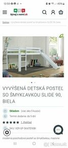 Vyvýšena detska postel so smykalkou