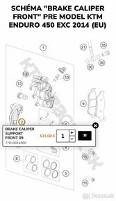 Adapter prednej brzdy KTM