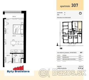 Na predaj 1 izb. apartman novostavba na ul. Žilinská, BA I