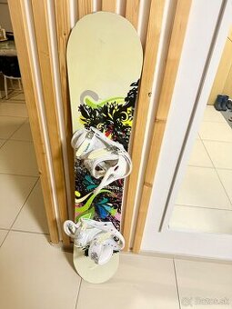 Snowboard 142cm, Burton viazanie M - 1