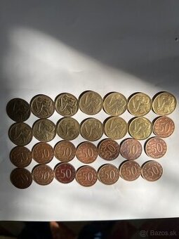 1 Kčs 1962 až1992 , 50 halier ČSSR 1964až1971cena spolu 20€