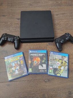 Ps4 slim 500GB + 3 CD Hry + 2 ovladače