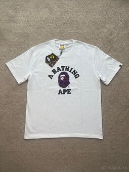 A Bathing Ape (BAPE) OG Purple Camo Ape T - shirt - White