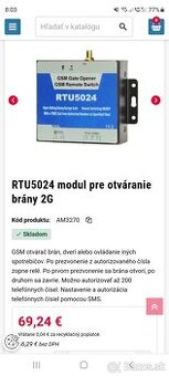 Modul RTU 5024 na otvaranie brany pomocou sim karty.