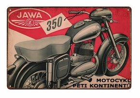 plechová cedule - Jawa 350 - Motocykl pěti kontinentů