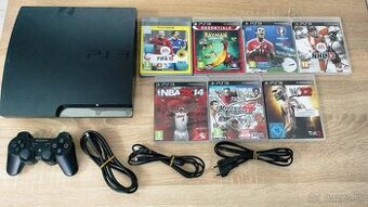 PS3 Slim s 320GB HDD, príslušenstvom + 7 hier