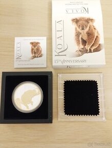 Predám striebornú mincu 3 oz Koala pozlátená limitovaná