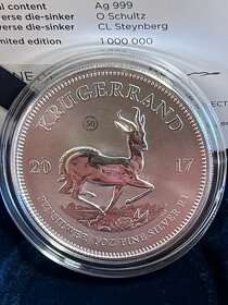 Investične striebro 1 OZ minca Krugerrand rok 2017