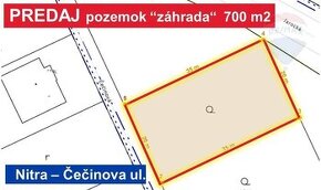 Predaj pozemku 700 m2 na výstavbu domu,  Čečinova ulica - Ni - 1