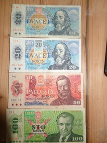 Predám 4 československé bankovky