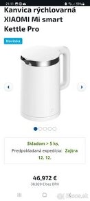 Kanvica rýchlovarná XIAOMI Mi smart Kettle Pro

