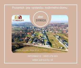 AD REALITY - Pozemok pre rodinný dom - SVINICA