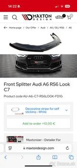 Predný splitter Audi A6 C7 (RS6 Look)