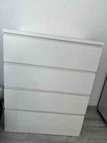 IKEA Komoda MALM so 4 zásuvkami, biela, 80x100 cm