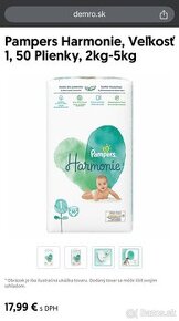 Plienky pampers harmonie 50ks (2balenia)