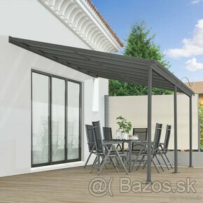 Hliníková pergola Borneo 4 x 3 a 6 x 3 -šedá a transparentná