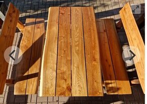 Stôl a lavice z masívneho dreva - 1