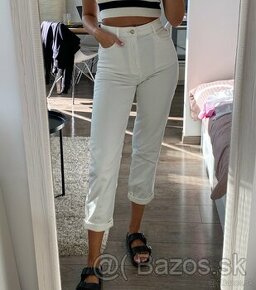 ZARA biele mom jeans rifle