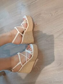 Espadrilky na platforme/kline biele 36