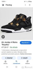 Predám Air Jordan 4 retro black gold