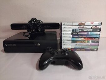 Microsoft Xbox 360 E 250GB + Kinect + Ovládač + 10 hier